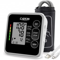 CAZON Blood Pressure Monitor - Upper Arm Blood Pressure Machine & Pulse Rate Monitoring Meter